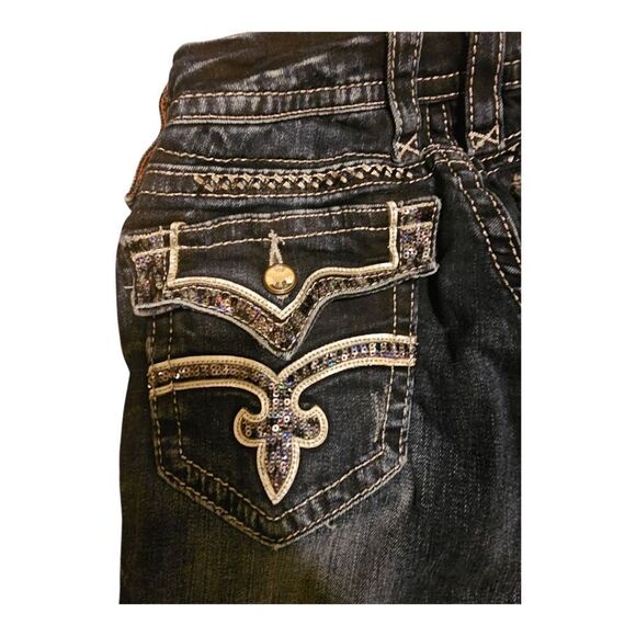 ROCK REVIVAL Essie Bootcut Jeans Sequin Bling - Size 28 - Picture 7 of 13